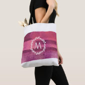 Blush & Burgund Wasserfarbenleaf-Monogramm Tasche (Von Nahem)