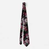 Blush Burgundy Black Floral Wedding Krawatte (Rückseite)