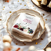 Blush Burgundy Blue Floral Chic Brautparty Serviette