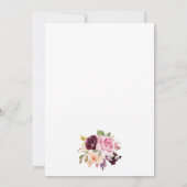 Blush Burgundy Blume Kinderdusche Einladung (Rückseite)