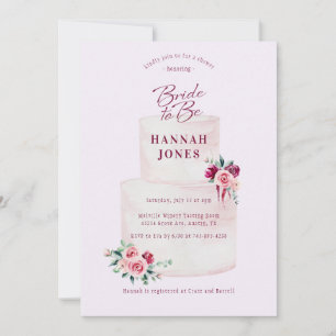 Blush Burgundy Brautparty Einladung