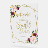 Blush Burgundy Brautparty Willkommen Acrylschild (Winkel)