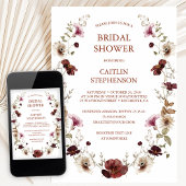 Blush Burgundy Bridal Dusche Einladung