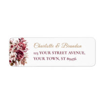 Blush Burgundy Flora Moderne Hochzeitsszene Rückse