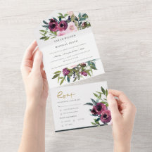 BLUSH BURGUNDY FLORAL BUNCH WATERCOLOR WEDD ALL