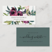 BLUSH BURGUNDY FLORAL BUNCH WEDSITE VISITENKARTE (Vorne/Hinten)