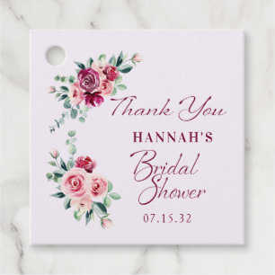 Blush Burgundy Floral Cake Brautparty Napkins Geschenkanhänger