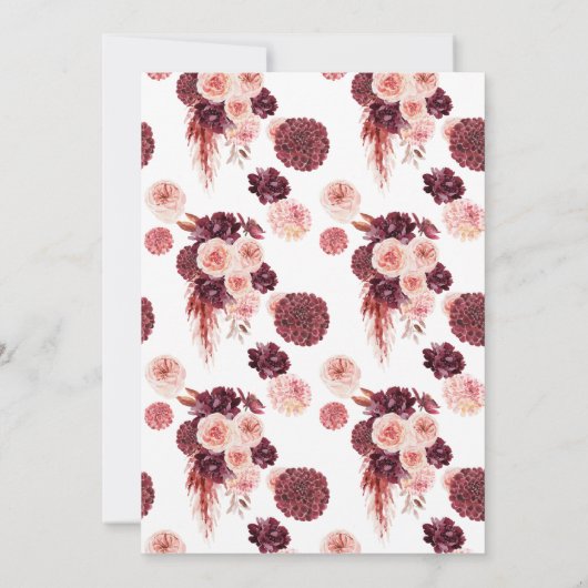 Blush Burgundy Floral Drive by Girl Baby Shooter Einladung (Rückseite)