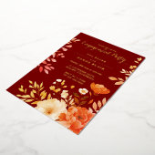 Blush Burgundy Floral Engagement Party Folieneinladung (Gedreht)