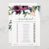 Blush Burgundy Floral sagte er sagte, sie sagte Ga Dankeskarte (Vorne/Hinten)