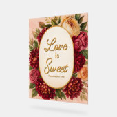 Blush Burgundy Floral Water Wedding Acrylschild (Winkel)