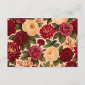 Blush Burgundy Floral Water Wedding Begleitkarte (Rückseite)