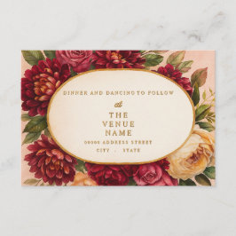 Blush Burgundy Floral Water Wedding Begleitkarte