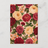 Blush Burgundy Floral Water Wedding Begleitkarte (Rückseite)