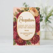 Blush Burgundy Floral Water Wedding Begleitkarte (Stehend Vorderseite)