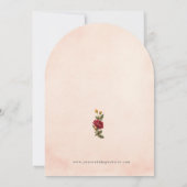 Blush Burgundy Floral Water Wedding Einladung (Rückseite)