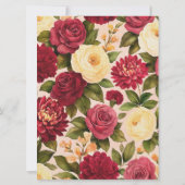 Blush Burgundy Floral Water Wedding Einladung (Rückseite)