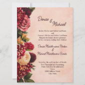 Blush Burgundy Floral Water Wedding Einladung (Vorderseite)