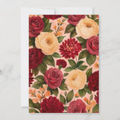 Blush Burgundy Floral Water Wedding Einladung (Rückseite)