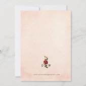 Blush Burgundy Floral Water Wedding Einladung (Rückseite)