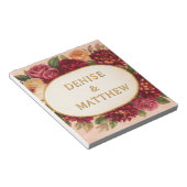 Blush Burgundy Floral Water Wedding Notizblock (angewinkelt)