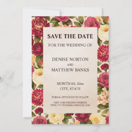 Blush Burgundy Floral Water Wedding Save The Date