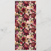 Blush Burgundy Floral Watercolor Menükarte (Rückseite)