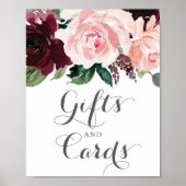 Blush Burgundy-Geschenke und Karten-Zeichen Poster (Vorne)