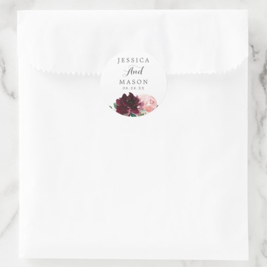 Blush Burgundy Gevor Stickers Umschlag Aufklebers (Tasche)