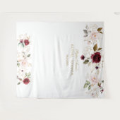 Blush Burgundy Gold Blume Hochzeitsstand Foto Wandteppich (Vorderseite (Horizontal))