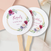 Blush Burgundy & Gold Blütenblüte Rustikal Fächer