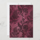 Blush Burgundy Gold Shabby Blumenpaare Dusche Einladung (Rückseite)
