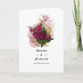 Blush Burgundy Gold Shabby Wedding Programm (Vorderseite)