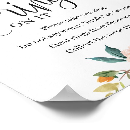 Blush burgundy Marigold setzte einen Ring auf das  Poster (Ecke)