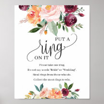 Blush burgundy Marigold setzte einen Ring auf das 