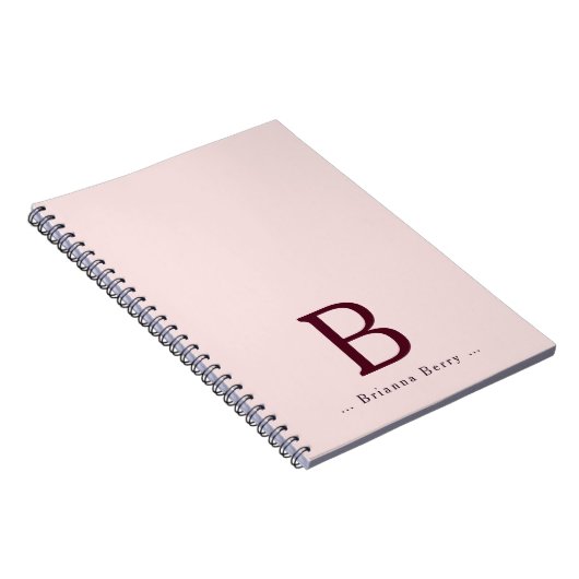 Blush Burgundy Monogram Notizblock (Rechte Seite)