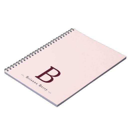 Blush Burgundy Monogram Notizblock (Linke Seite)