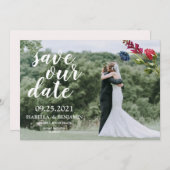 Blush Burgundy Navy Blues Blues Elegantes Foto Save The Date (Vorne/Hinten)