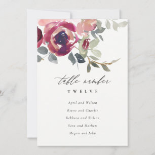 Blush Burgundy Rose Flora Seekartenkarte Einladung