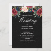 Blush Burgundy Rose Gold Akzente Hochzeit Einladung (Vorderseite)