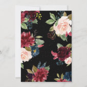 Blush Burgundy Rose Gold Akzente Hochzeit Einladung (Rückseite)