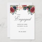 Blush Burgundy Rose Gold Akzente Verlobung Einladung (Vorderseite)