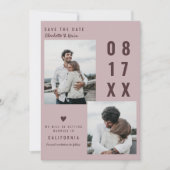 Blush burgundy Save the Date Hochzeit 2 Fotos (Vorderseite)