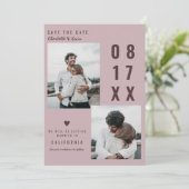 Blush burgundy Save the Date Hochzeit 2 Fotos (Stehend Vorderseite)