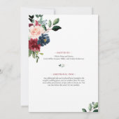 Blush Burgundy und Navy Drive by Brautparty Einladung (Rückseite)