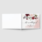 Blush Burgundy und Pink Floral Wedbook Gästebuch (Voll)