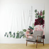Blush Burgundy Wedding Backdrop Foto Booth Wandteppich (Beispiel (Horizontal))