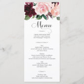 Blush Burgundy Wedding Menu oder Brautparty Menu Menükarte (Vorderseite)