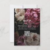 Blush Burgundy Wedding QR Code Bitte antworten Sie RSVP Karte (Vorderseite)
