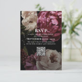 Blush Burgundy Wedding QR Code Bitte antworten Sie RSVP Karte (Stehend Vorderseite)